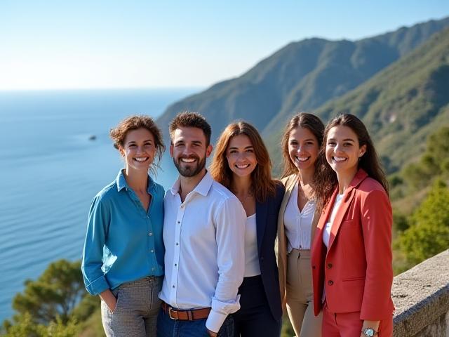 Membro del team Gabbiano Sano che indica la costa ligure di fronte a Genova